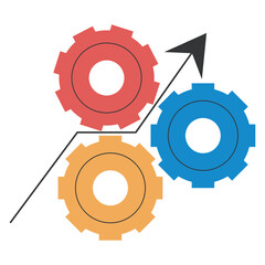 gears cogs with arrow