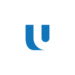 letter u simple negative space logo vector