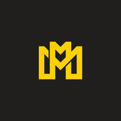 letter mm linked infinity line logo vector