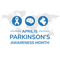 Vector illustration on the theme of Parkinson's disease (PD) awareness month social media post