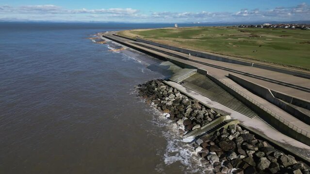 Orbit of Fleetwood sea defences at Rossall Point
