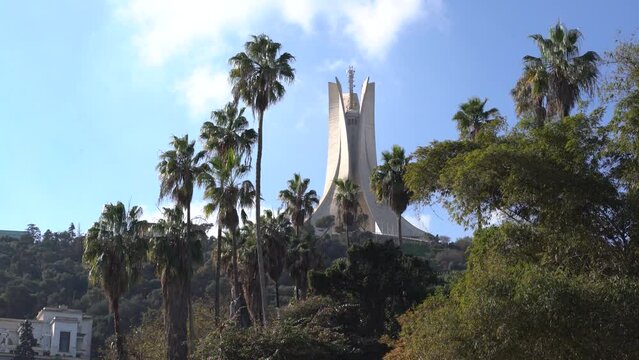 trial garden in algiers with a view of the martire monument (Makam El Chahid)