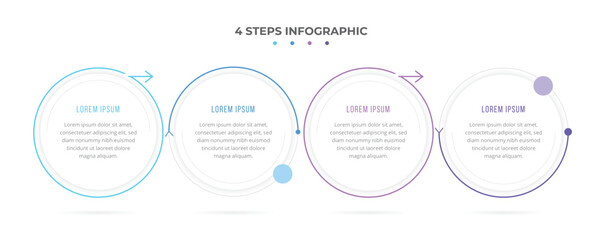 Business Infographic design template Vector with icons and 4 four steps or options. Can be used for process diagram, presentations, workflow layout, banner, flow chart, info graph, background