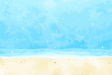 シンプルなビーチの背景イラスト