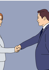 Business people shaking hand flat illustration design