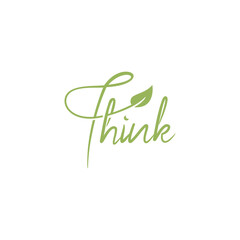 Think leaf lettermark logo icon vector template