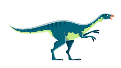 Obraz na płótnie Canvas Cartoon Dryosaurus dinosaur character, Jurassic dino extinct reptile, vector kids toy. Cartoon dinosaur animal of ornithopod genus, Dryosaurus dinosaur figure for child Jurassic paleontology