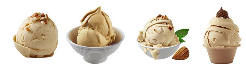 Halva ice cream isolated on blank background PNG