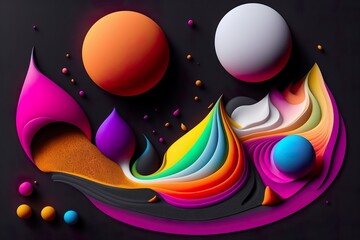Abstract Colorful Organic Shapes Background. Created with Generative AI, Artificial Intelligence.