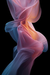 Fototapeta premium Abstract background with folded textile colorful, blue cloth macro, wavy fashion wallpaper generative AI tool