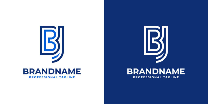 Letter BJ Line Monogram Logo, suitable for any business with BJ or JB initials.