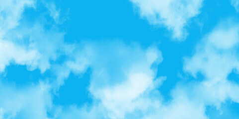 blue sky with white clouds in sunny weather .Blue Sky vector .White cumulus clouds formation in blue sky .blue water surface background .Panorama.