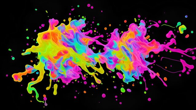 Neon art colourful splatter of paint