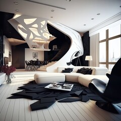 Elegant, modern and comfortable living room interior design