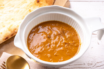 ビーンズキーマカレーとナン