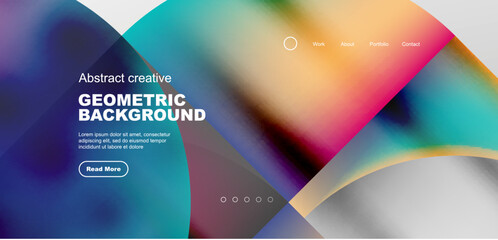 Bright fluid gradient circles abstract background. Business or technology design for wallpaper, banner, background, landing page, wall art, invitation, prints