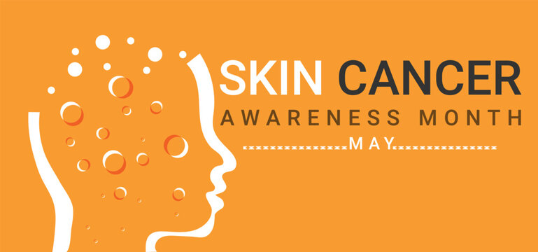 Skin cancer awareness month may. template background, banner, card, poster. vector illustration.