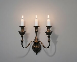 Illuminating the Home: A Cozy Candle Sconce Wall Decor generative ai - obrazy, fototapety, plakaty