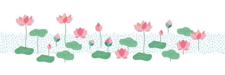 Fototapeta na wymiar lotus illustration vector for cute design element banner 