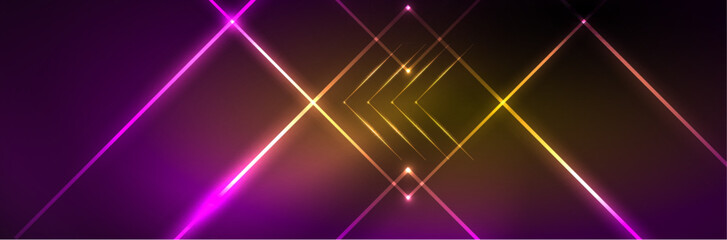 Neon glowing fluid wave lines, magic energy space light concept. Vector illustration for wallpaper, banner, background, leaflet, catalog, cover, flyer