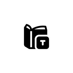 Text Book open e-book glyph solid style icon and illustration - vector