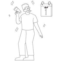 April Fools  2D Outline Illustrations