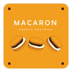 Fotobehang Simple macaron homemade, macaron shop and bakery, pastry logo, badges, labels, icons and signs. © bbeer.s