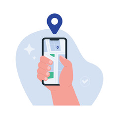 Map Package Delivery 2D Color Illustrations