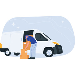 Pick Up Stuff Package Delivery 2D Color Illustrations