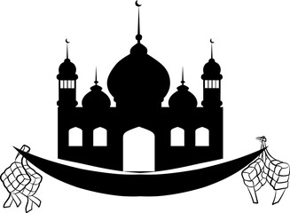 silhouette of a mosque