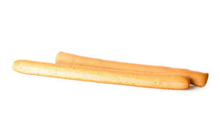 Tasty Italian Grissini isolated on white background