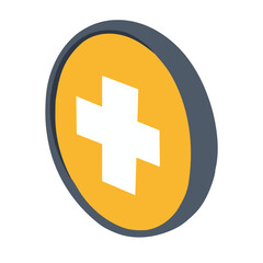 Healthcare button with cross