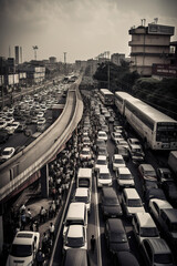Traffic jam in Bangkok. Generative AI