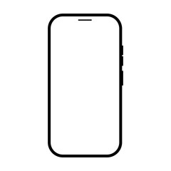 Studio shot of Smartphone with blank screen for Infographic Global Business . Front View Display. Vector illustration. PNG