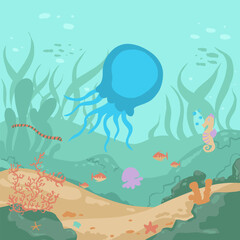 sea animal under water life, coral reefs