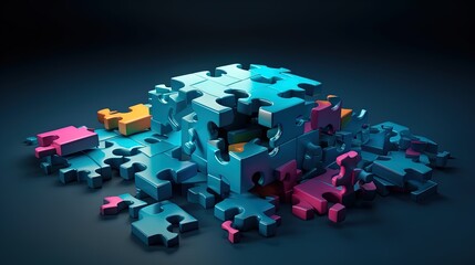 Creative Puzzle Concept Illustration