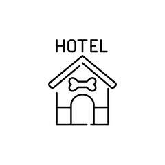 Pet hotel. Boarding and daycare services. Pixel perfect, editable stroke line icon