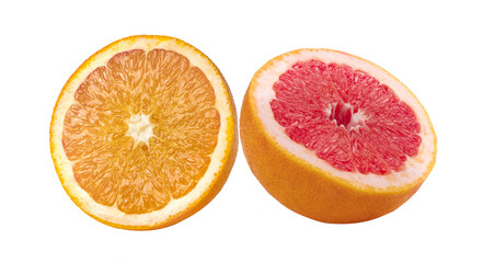 half grapefruit and orange on  transparent png