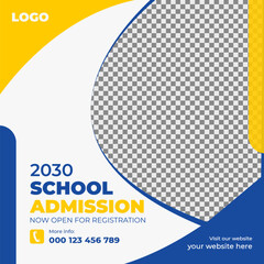 school admission social media post and instagram post template