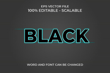 Editable 3d Realistic Black Text Effect 