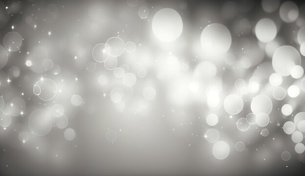 White lights background texture abstract Christmas decoration. Winter sparkle silver bokeh, 3d rendering of Generative Ai.