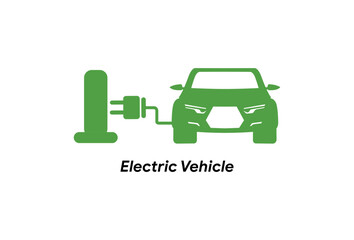 Illustration Vector graphic of Electrical charging station and green car fit for  eco-friendly technology logo designs etc.