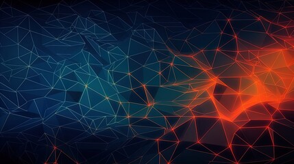 Blue orange Gradient Digital Polygons: A Network Grid Fusion background wallpaper in 8K created with generative ai technology