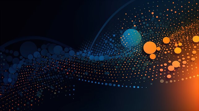 Blue orange Gradient Digital Polygons: A Network Grid Fusion background wallpaper in 8K created with generative ai technology