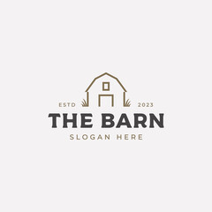 Minimalist barn logo design template © Fajarrabadi