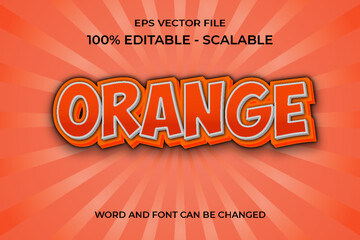 Editable 3d Realistic Orange Text Effect
