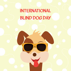 International Blind Dog Day . Design suitable for greeting card poster and banner