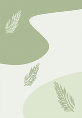 simple green fluid and palm leaves for background