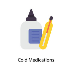 Cold Medications Vector Flat Icons. Simple stock illustration stock