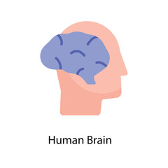 Human Brain Vector Flat Icons. Simple stock illustration stock
